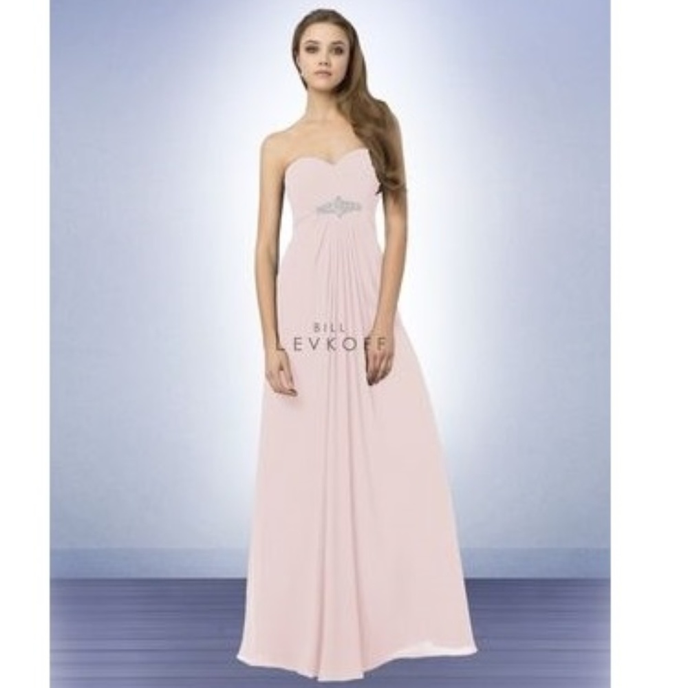 Blush Chiffon Bridesmaid Gown Size 4